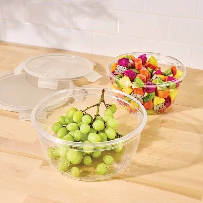 4pc (set of 2) 8.5 Cup and 14 Cup Plastic Round Food Storage Container Set with Lids Clear - Figmint™ 3 4pc (set of 2) 8.5 Cup and 14 Cup Plastic Round Food Storage Container Set with Lids Clear - Figmint™
