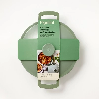 3.5qt Enamel Braiser - Figmint™ Light Gray 7 3.5qt Enamel Braiser - Figmint™ Light Gray - Image 5