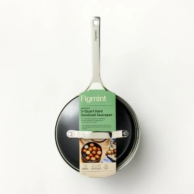 3qt Nonstick Hard Anodized Aluminum Sauce Pan with Lid Dark Gray - Figmint™ 7 3qt Nonstick Hard Anodized Aluminum Sauce Pan with Lid Dark Gray - Figmint™ - Image 5