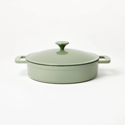 3.5qt Enamel Braiser - Figmint™ Light Gray 10 3.5qt Enamel Braiser - Figmint™ Light Gray - Image 8