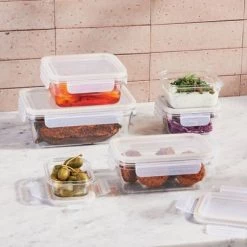 12pc (set of 6) Plastic Food Storage Container Set with Lids Clear - Figmint™