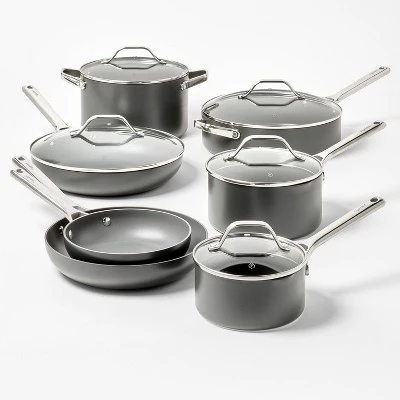 5qt Nonstick Hard Anodized Aluminum Saute Pan Dark Gray - Figmint™ 8 5qt Nonstick Hard Anodized Aluminum Saute Pan Dark Gray - Figmint™ - Image 6