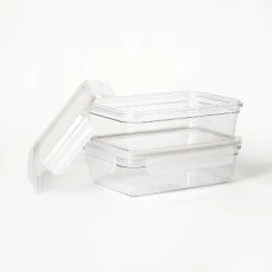 4pc (set of 2) 5.5 Cup Plastic Rectangle Food Storage Container Set Clear - Figmint™ -Figmint Kitchen Sales Store GUEST 281d52ce 5ab1 4cdc be96 53d5c3133131