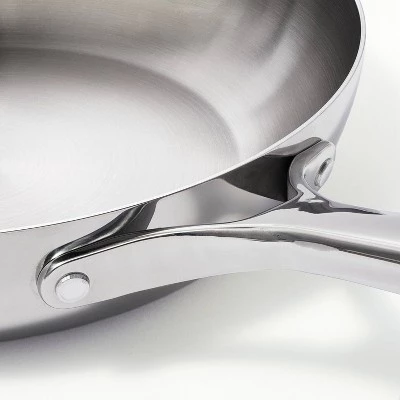 12" Stainless Steel Frypan with Cover Silver - Figmint™ 5 12" Stainless Steel Frypan with Cover Silver - Figmint™ - Image 3