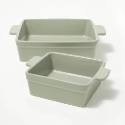 2pc Stoneware Square Baking Dish Set - Figmint™ Sage Green -Figmint Kitchen Sales Store GUEST 458b91a4 e84b 470e 92a3 15cede02141a