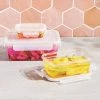 6pc (set of 3) Plastic Rectangle Food Storage Container Set Clear - Figmint™ -Figmint Kitchen Sales Store GUEST 4ad8163e e3b5 430e bdd1 074ffb02999b