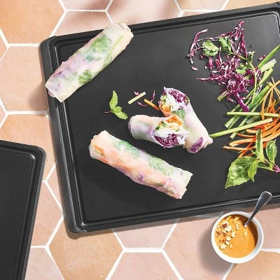 2pc Nonslip Recycled Poly Cutting Board Set Black - Figmint™ 3 2pc Nonslip Recycled Poly Cutting Board Set Black - Figmint™