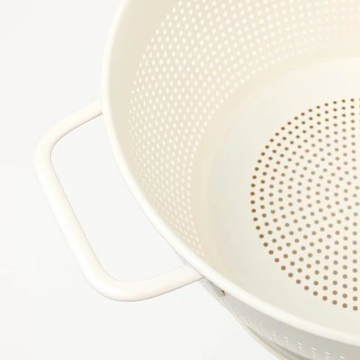 5qt Stainless Steel Colander - Figmint™ Silver 4 5qt Stainless Steel Colander - Figmint™ Silver - Image 2