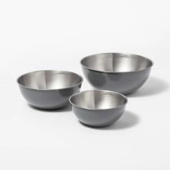 3pc (5qt, 3qt & 1.5qt) Stainless Steel Non-Slip Mixing Bowls (no lids) - Figmint™ Gray -Figmint Kitchen Sales Store GUEST 5e40af47 eb61 4c24 9ecf dc174c26ca76