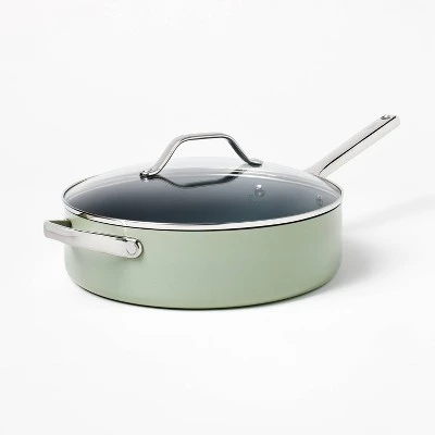 5qt Nonstick Ceramic Coated Aluminum Saute Pan - Figmint™ Sage Green 11 5qt Nonstick Ceramic Coated Aluminum Saute Pan - Figmint™ Sage Green - Image 9