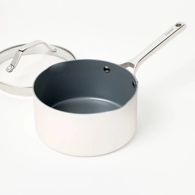 3qt Ceramic Nonstick Saucepan - Figmint™ Cream 4 3qt Ceramic Nonstick Saucepan - Figmint™ Cream - Image 2