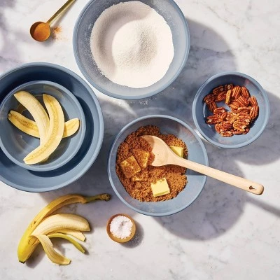 5pc Earthenware Ceramic Mixing Bowl Set - Figmint™ Blue 3 5pc Earthenware Ceramic Mixing Bowl Set - Figmint™ Blue