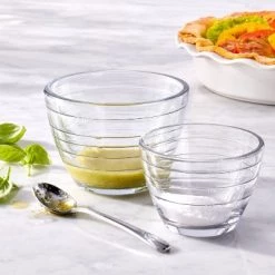 2pc (1 Cup & 2 Cup) Glass Prep Bowl Set with Measurement Lines Clear - Figmint™