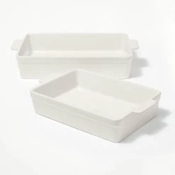 2pc Stoneware Rectangle Baking Dish Set - Figmint™ Cream -Figmint Kitchen Sales Store GUEST 9274a7c7 cea0 4341 afef 80bababea607