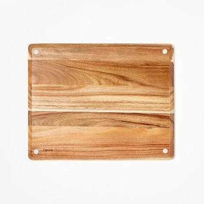 12"x15" Nonslip Acacia Wood Cutting Board Natural - Figmint™ 4 12"x15" Nonslip Acacia Wood Cutting Board Natural - Figmint™ - Image 2