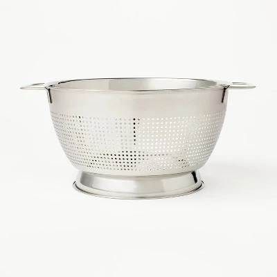 5qt Stainless Steel Colander - Figmint™ Silver 6 5qt Stainless Steel Colander - Figmint™ Silver - Image 4