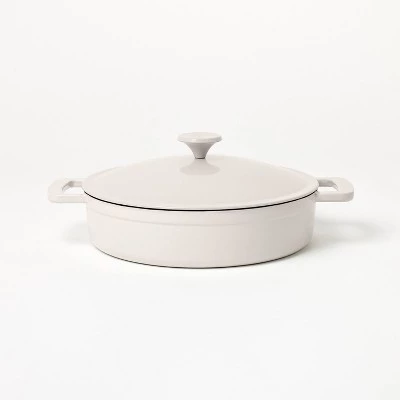 3.5qt Enamel Braiser - Figmint™ Light Gray 9 3.5qt Enamel Braiser - Figmint™ Light Gray - Image 7