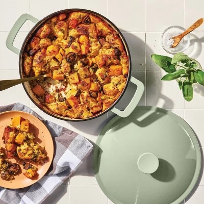 3.5qt Enamel Braiser - Figmint™ Light Gray 3 3.5qt Enamel Braiser - Figmint™ Light Gray