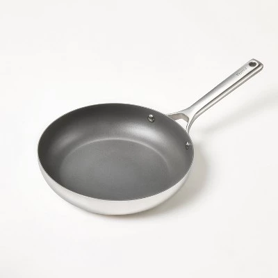 8" Nonstick Stainless Steel Fry pan Silver - Figmint™ 4 8" Nonstick Stainless Steel Fry pan Silver - Figmint™ - Image 2