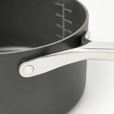 3qt Nonstick Hard Anodized Aluminum Sauce Pan with Lid Dark Gray - Figmint™ 5 3qt Nonstick Hard Anodized Aluminum Sauce Pan with Lid Dark Gray - Figmint™ - Image 3