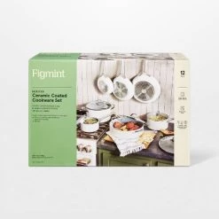 12pc Nonstick Ceramic Coated Aluminum Cookware Set - Figmint™ Cream -Figmint Kitchen Sales Store GUEST eb6717e3 3bd3 4272 b242 145456ddcdfd